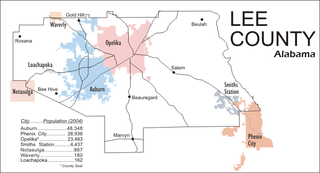  Lee County A L Political Map