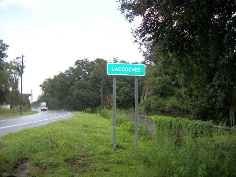  Lacoochee sign on Florida S R 575