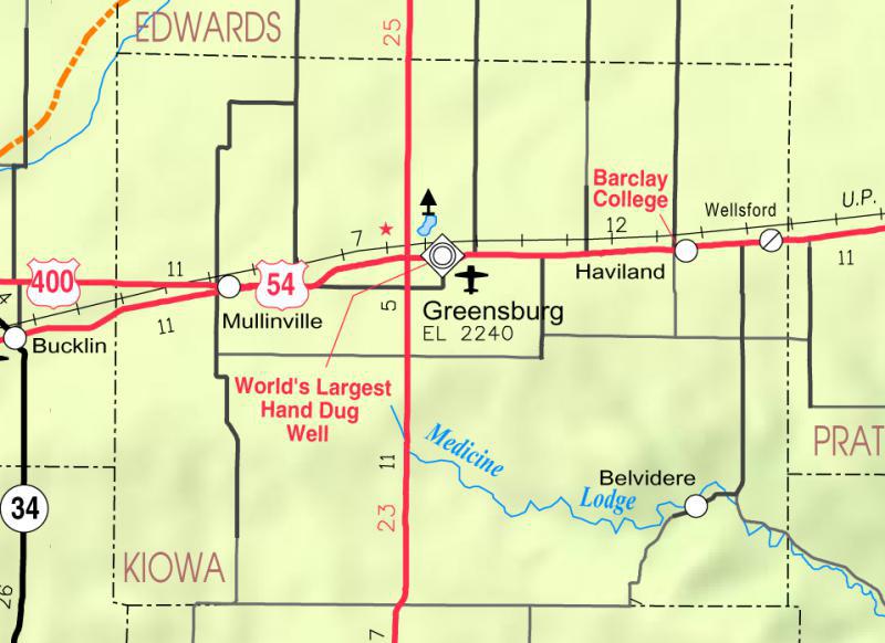  Map of Kiowa Co, Ks, U S A