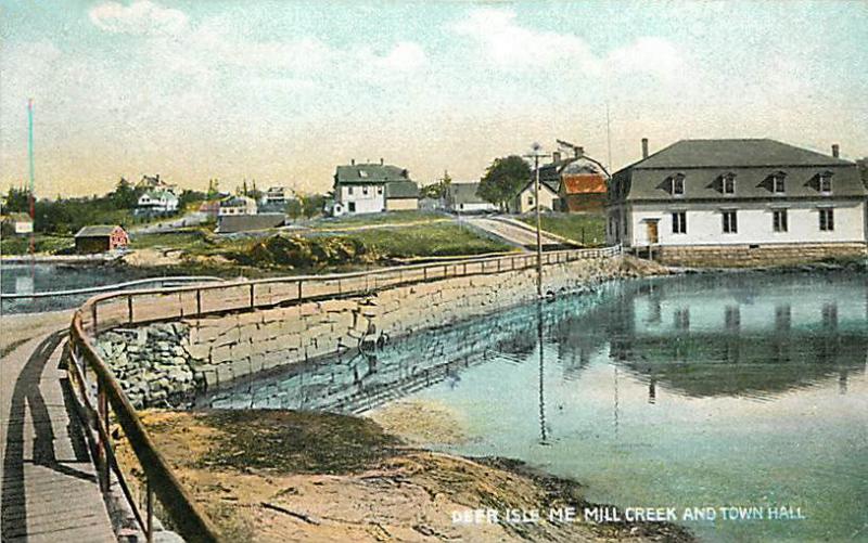  Mill Creek and Town Hall, Deer Isle, M E