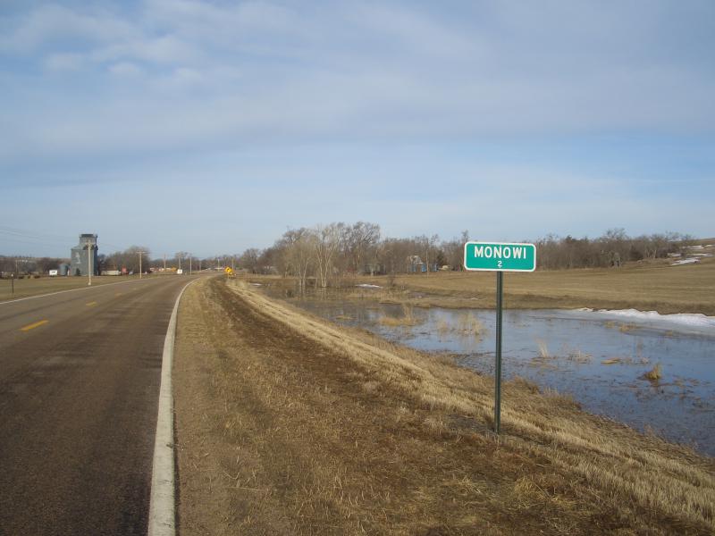  Population sign, Monowi, Nebraska, U S A