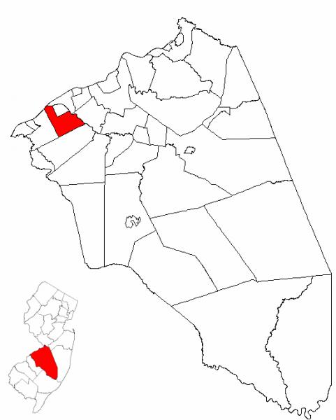  Map of Burlington County highlighting Delran Township
