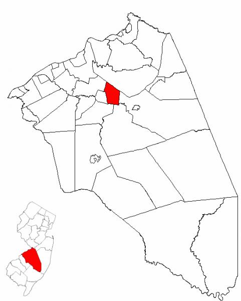  Map of Burlington County highlighting Eastampton Township