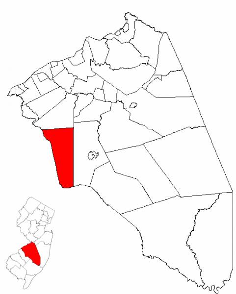  Map of Burlington County highlighting Evesham Township
