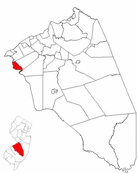  Map of Burlington County highlighting Maple Shade Township