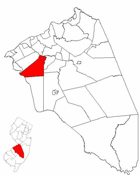  Map of Burlington County highlighting Mount Laurel Township