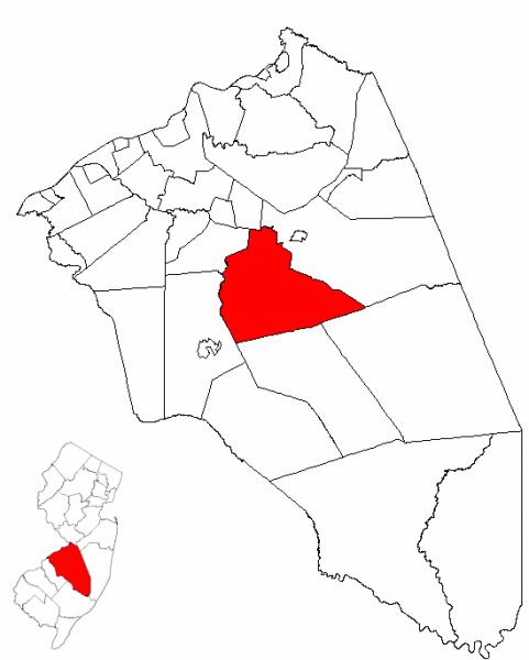 Map of Burlington County highlighting Southampton Township