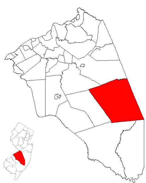  Map of Burlington County highlighting Woodland Township