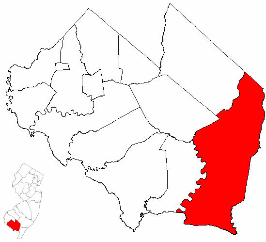  Map of Cumberland County highlighting Maurice River Township