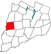  Otsego County outline map Pittsfield red