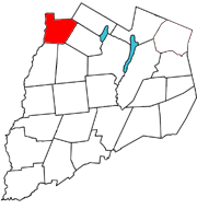 Otsego County outline map Plainfield red