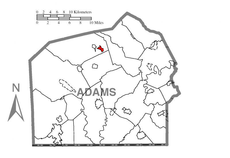  Map of Bendersville Station- Aspers, Adams County, Pennsylvania Highlighted