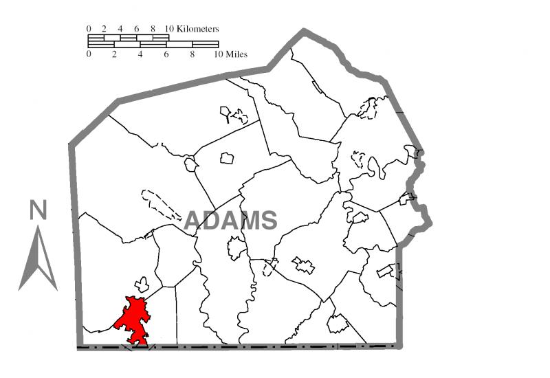  Map of Carroll Valley, Adams County, Pennsylvania Highlighted