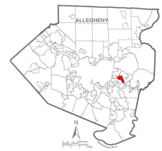 Map of Forest Hills, Allegheny County, Pennsylvania Highlighted