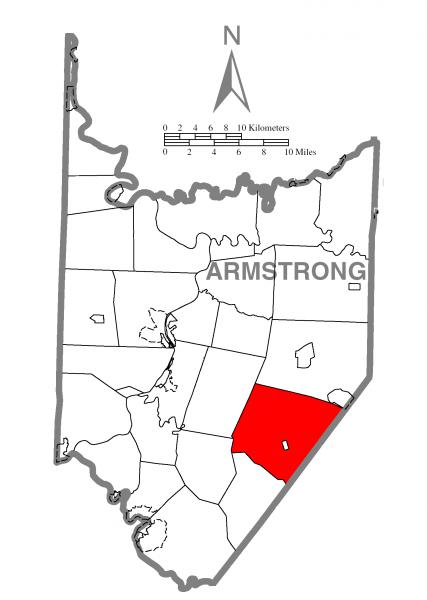 Map of Plumcreek Township, Armstrong County, Pennsylvania Highlighted