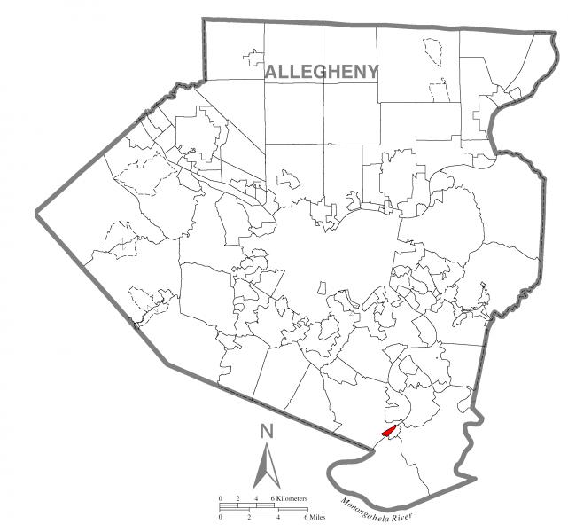  Map of West Elizabeth, Allegheny County, Pennsylvania Highlighted
