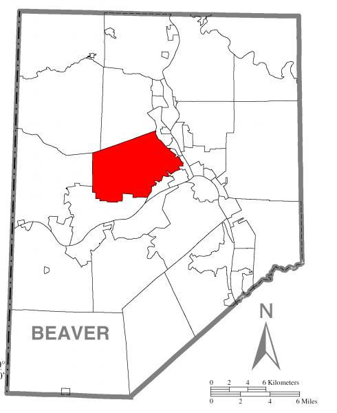  Map of Brighton Township, Beaver County, Pennsylvania Highlighted