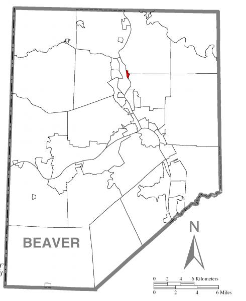  Map of Eastvale, Beaver County, Pennsylvania Highlighted