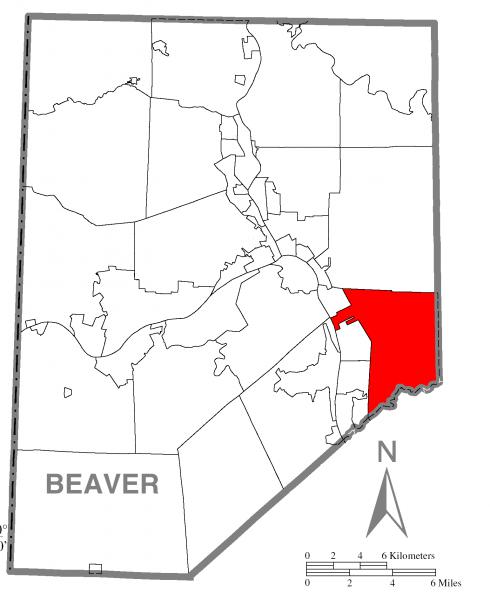  Map of Economy, Beaver County, Pennsylvania Highlighted