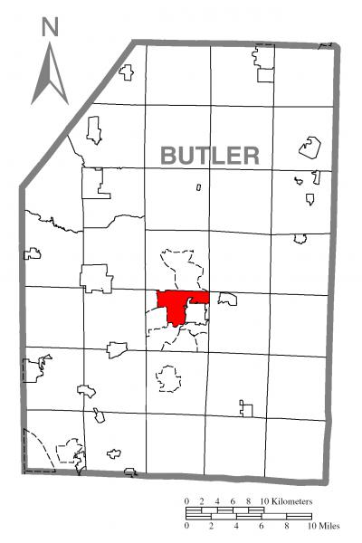  Map of Homeacre- Lyndora, Butler County, Pennsylvania Highlighted