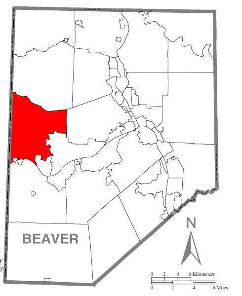  Map of Ohioville Township, Beaver County, Pennsylvania Highlighted