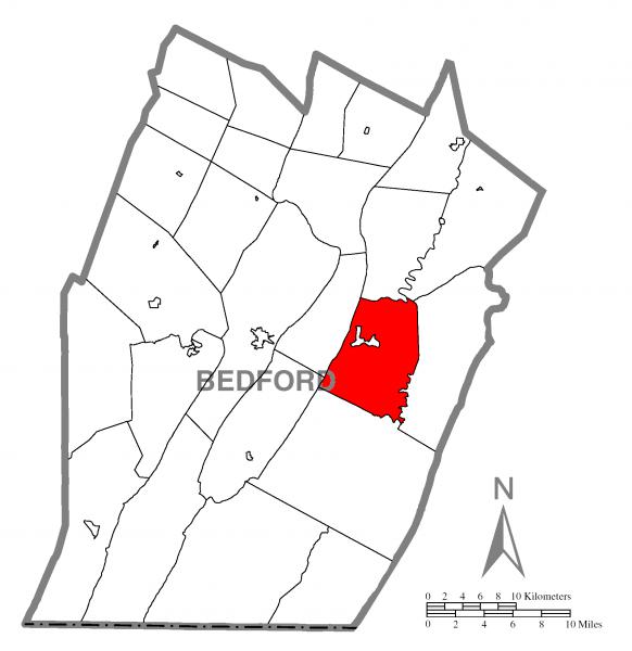  Map of West Providence Township, Bedford County, Pennsylvania Highlighted