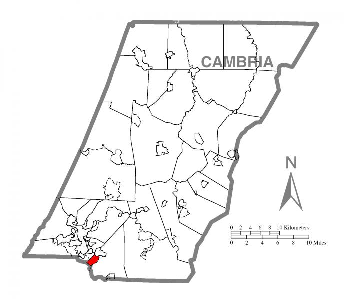  Map of Belmont, Cambria County, Pennsylvania Highlighted