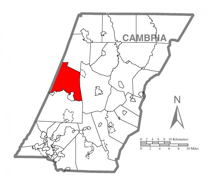  Map of Blacklick Township, Cambria County, Pennsylvania Highlighted