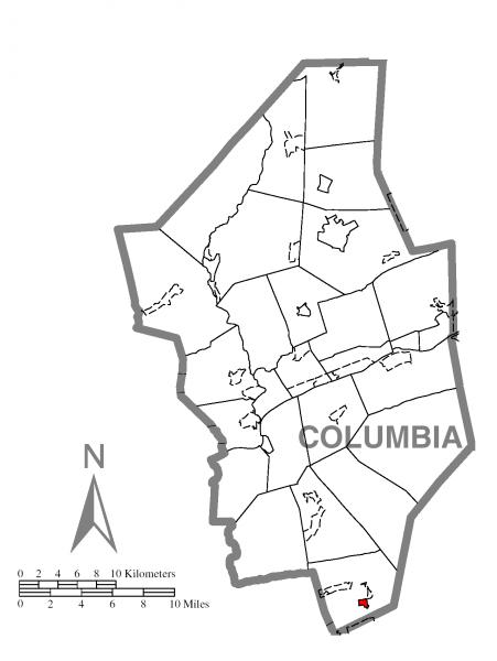  Map of Centralia, Columbia County, Pennsylvania Highlighted