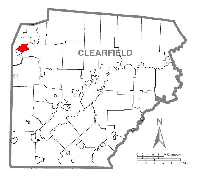  Map of Dubois, Clearfield County, Pennsylvania Highlighted
