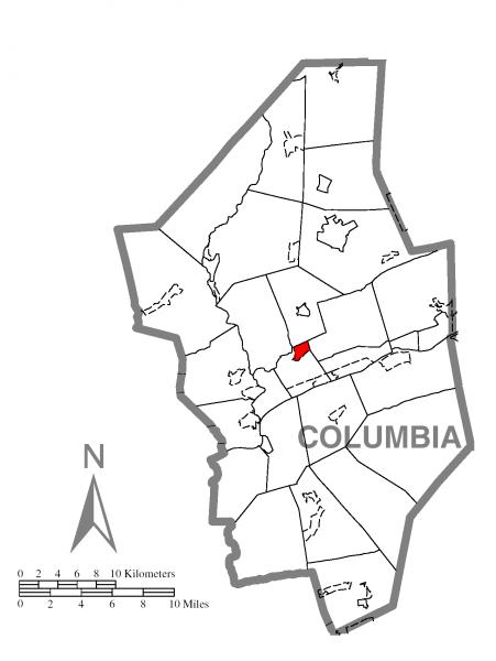  Map of Lightstreet, Columbia County, Pennsylvania Highlighted