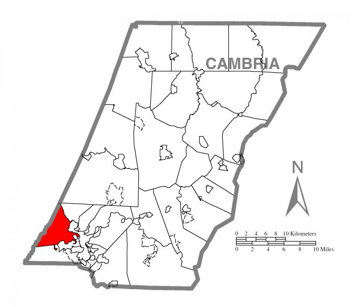  Map of Lower Yoder Township, Cambria County, Pennsylvania Highlighted