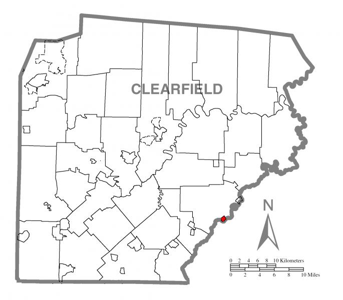  Map of Osceola Mills, Clearfield County, Pennsylvania Highlighted