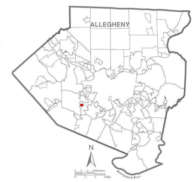  Map of Heidelberg, Allegheny County, Pennsylvania Highlighted