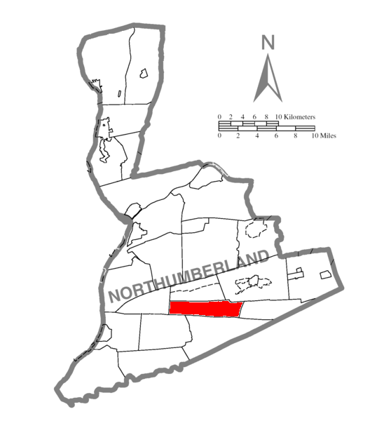  Map of Northumberland County Pennsylvania Highlighting West Cameron Township