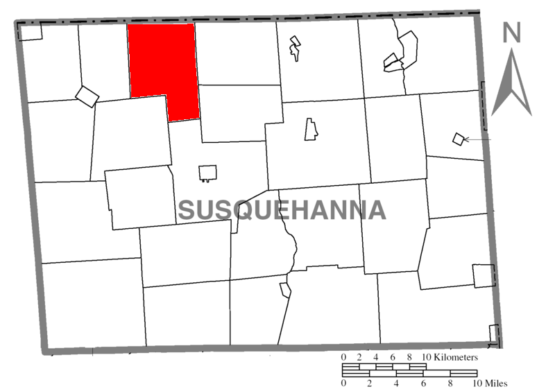  Map of Susquehanna County Pennsylvania highlighting Silver Lake Township