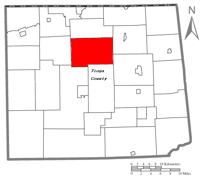  Map of Tioga County Pennsylvania Highlighting Middlebury Township